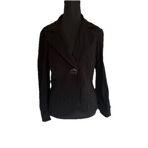Cabi Black Button Front Rayon Soft Classic Blazer Career Wear Size M Style 177